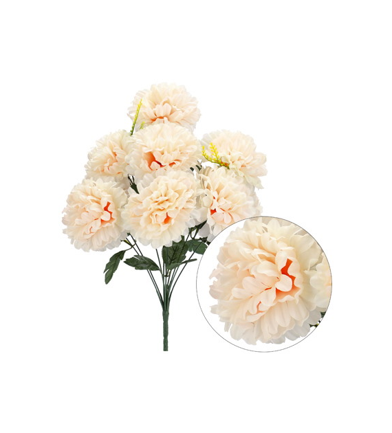 Bukiet 10 chryzantem, 54 cm, krem, pom