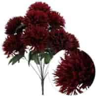 Bukiet 9 chryzantem premium, 60cm, wino