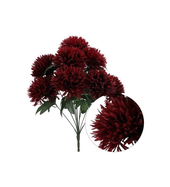 Bukiet 9 chryzantem premium, 60cm, wino