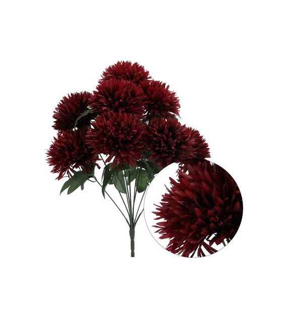 Bukiet 9 chryzantem premium, 60cm, wino