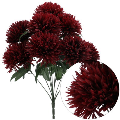 Bukiet 9 chryzantem premium, 60cm, wino