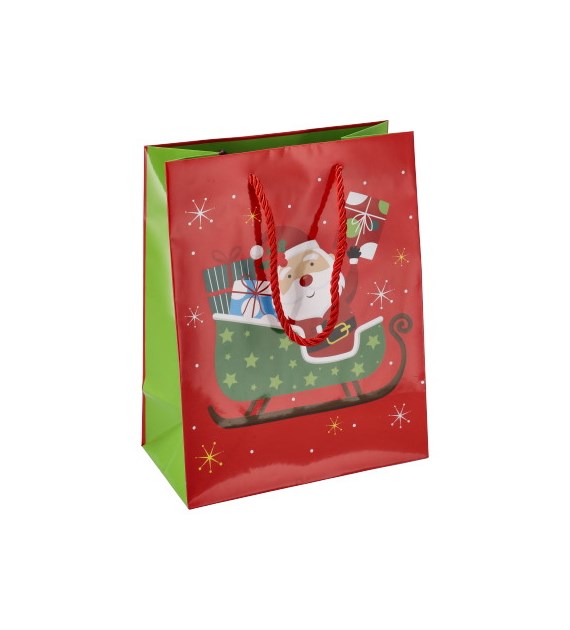 Torebka średnia, laminat błyszczący 128g/m2, 23 cm, sznurek