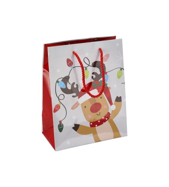 Torebka średnia, laminat błyszczący 128g/m2, 23 cm, sznurek