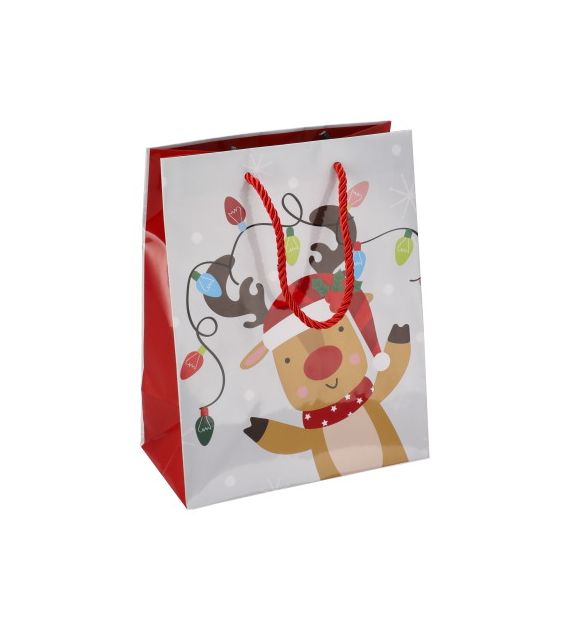 Torebka średnia, laminat błyszczący 128g/m2, 23 cm, sznurek