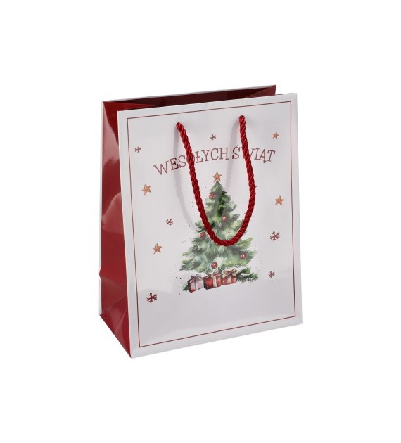 Torebka średnia, laminat błyszczący 128g/m2, 23 cm, sznurek