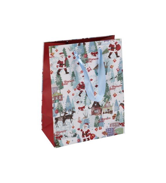 Torebka średnia, laminat matowy 157g/m2, 23 cm, wstążka