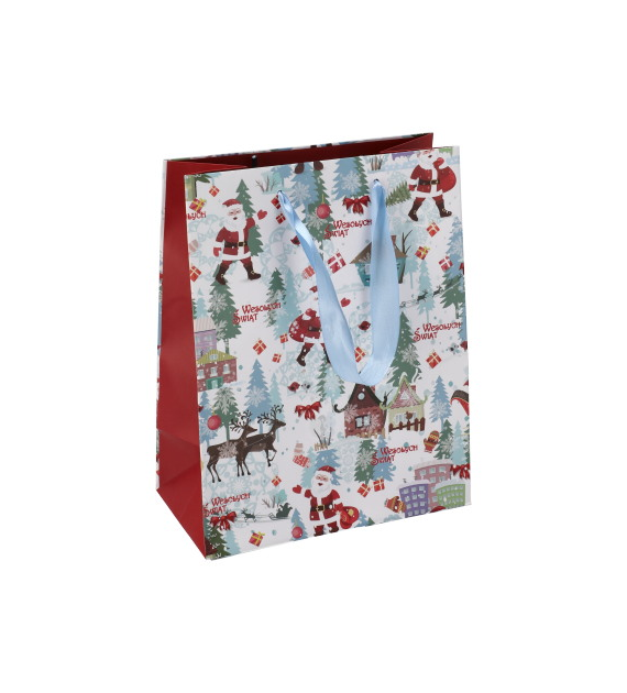 Torebka średnia, laminat matowy 157g/m2, 23 cm, wstążka
