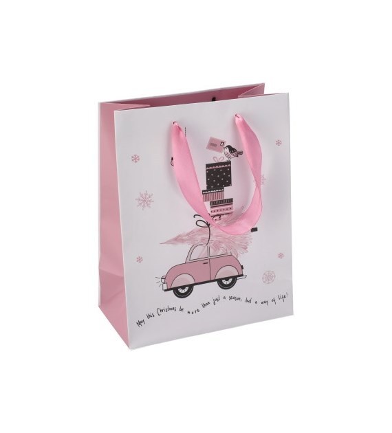 Torebka średnia, laminat matowy 157g/m2, 23 cm, wstążka