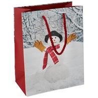 Torebka średnia, laminat matowy 210g/m2, 23 cm, brokat, gruby sznurek