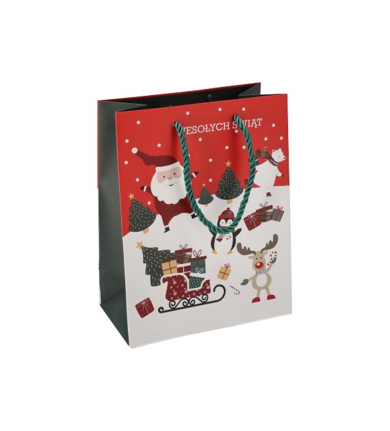 Torebka średnia, laminat matowy 210g/m2, 23 cm, gruby sznurek