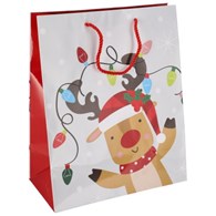 Torebka duża, laminat błyszczący 128g/m2, 32 cm, sznurek
