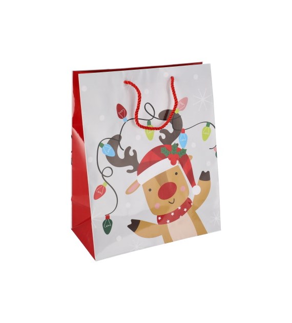 Torebka duża, laminat błyszczący 128g/m2, 32 cm, sznurek
