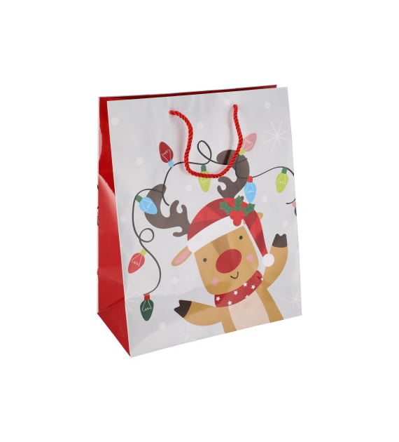 Torebka duża, laminat błyszczący 128g/m2, 32 cm, sznurek