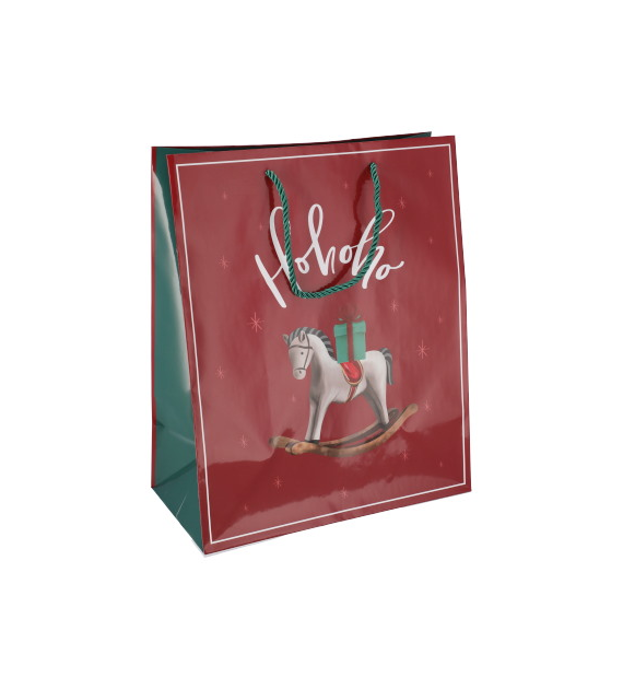 Torebka duża, laminat błyszczący 128g/m2, 32 cm, sznurek