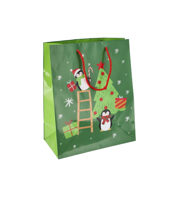 Torebka duża, laminat błyszczący 128g/m2, 32 cm, sznurek