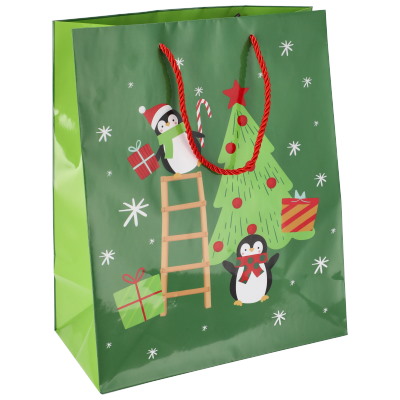 Torebka duża, laminat błyszczący 128g/m2, 32 cm, sznurek