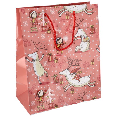 Torebka duża, laminat błyszczący 128g/m2, 32 cm, sznurek