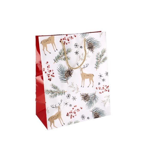 Torebka duża, laminat błyszczący 128g/m2, 32 cm, sznurek