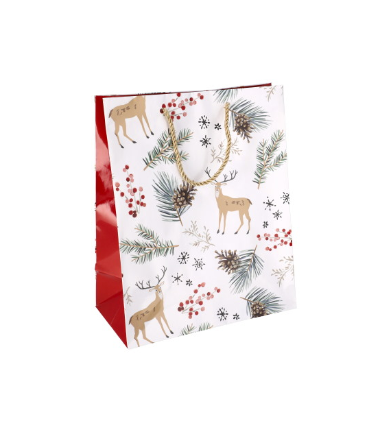 Torebka duża, laminat błyszczący 128g/m2, 32 cm, sznurek