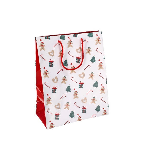 Torebka duża, laminat błyszczący 128g/m2, 32 cm, sznurek