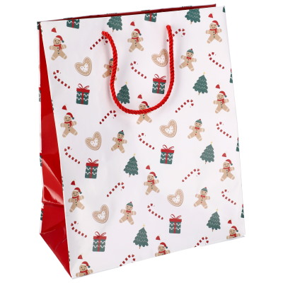 Torebka duża, laminat błyszczący 128g/m2, 32 cm, sznurek