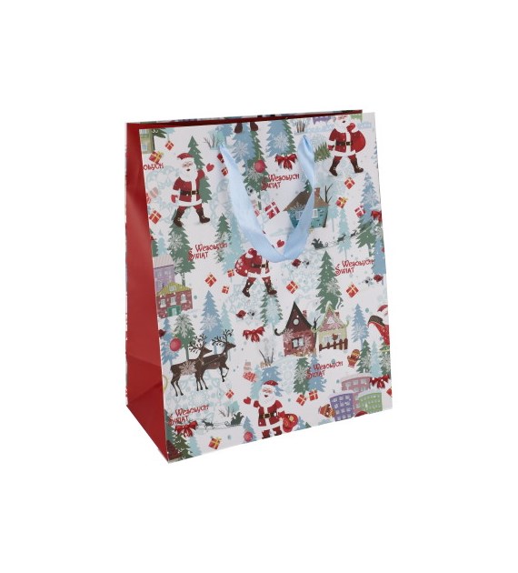 Torebka duża, laminat matowy 157g/m2, 32 cm, wstążka