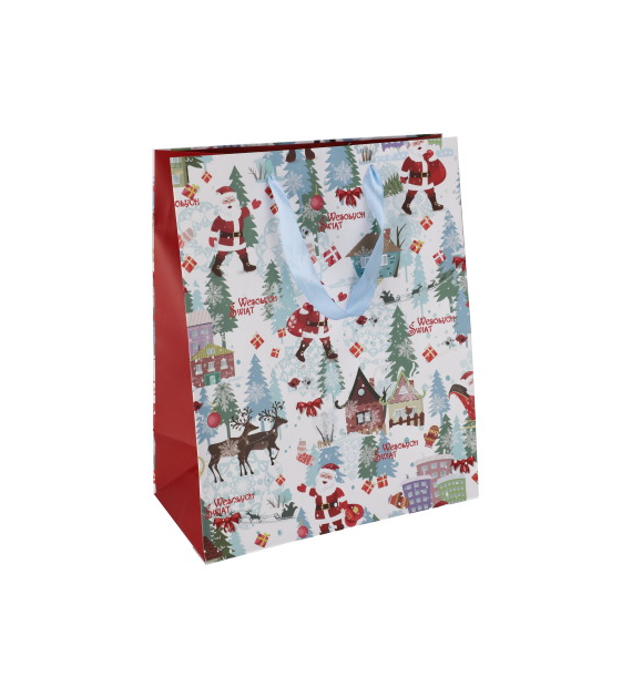 Torebka duża, laminat matowy 157g/m2, 32 cm, wstążka