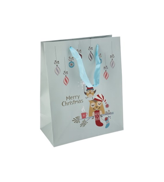 Torebka duża, laminat matowy 157g/m2, 32 cm, wstążka