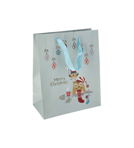 Torebka duża, laminat matowy 157g/m2, 32 cm, wstążka