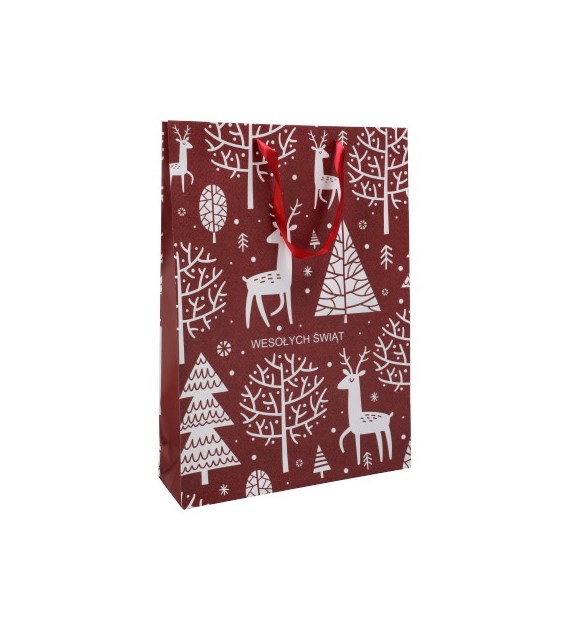 Torebka XL, laminat matowy 157g/m2, 46 cm, wstążka