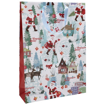 Torebka XL, laminat matowy 157g/m2, 46 cm, wstążka