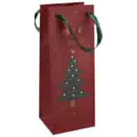 Torebka na butelkę, laminat matowy 157g/m2, 33 cm, wstążka
