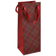 Torebka na butelkę, laminat matowy 157g/m2, 33 cm, wstążka