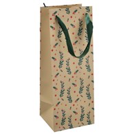 Torebka na butelkę, laminat matowy 157g/m2, 33 cm, wstążka