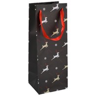 Torebka na butelkę, laminat matowy 157g/m2, 33 cm, wstążka
