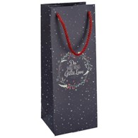 Torebka na butelkę, laminat matowy 210g/m2, 33 cm, gruby sznurek