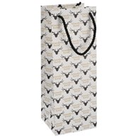 Torebka na butelkę, laminat matowy 210g/m2, 33 cm, gruby sznurek