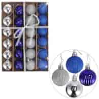 Bombki plastikowe  4cm/24 szt, srebrny, granat