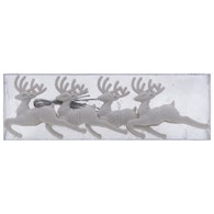 Dekoracja z brokatem renifery, 9,5cm, 4szt, biały opal, do powieszenia