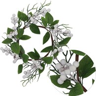 Wianek dekorowany 30cm biały zielony