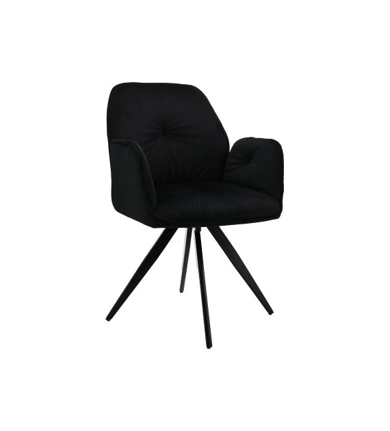 Krzesło PERLA welur, czarne