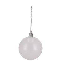 Bombki plastikowe 6cm/8szt (gładka + żłobiona), biały opal
