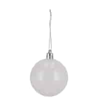 Bombki plastikowe 6cm/8szt (gładka + żłobiona), biały opal