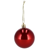 Bombki plastikowe 6cm/8szt (gładka + żłobiona), czerwony