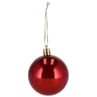 Bombki plastikowe, 6cm/8szt, czerwony, do powieszenia