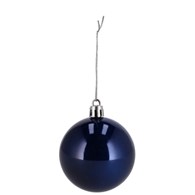 Bombki plastikowe 6cm/8szt (gładka + żłobiona), ciemny niebieski