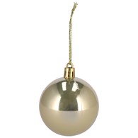 Bombki plastikowe 6cm/8szt (gładka + żłobiona), złoty
