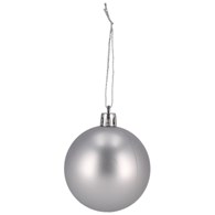 Bombki plastikowe 6cm/10szt, biały, srebrny