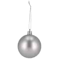 Bombki plastikowe, 6cm/10szt, biały, srebrny, do powieszenia