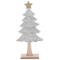 Figurka z filcu choinka, szara, 25 cm, do postawienia